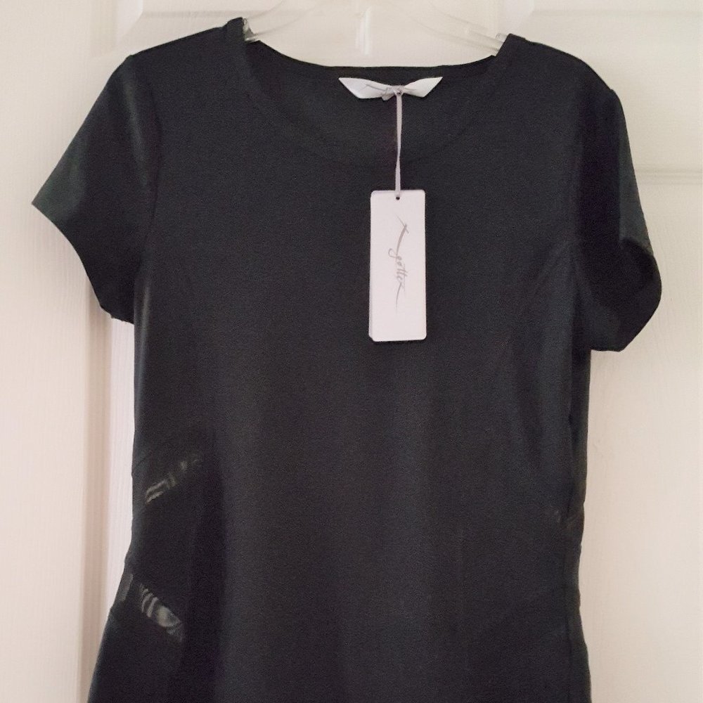 NEW, X GOTTEX WOMEN'S BLACK SHORT SLEEVE TOP